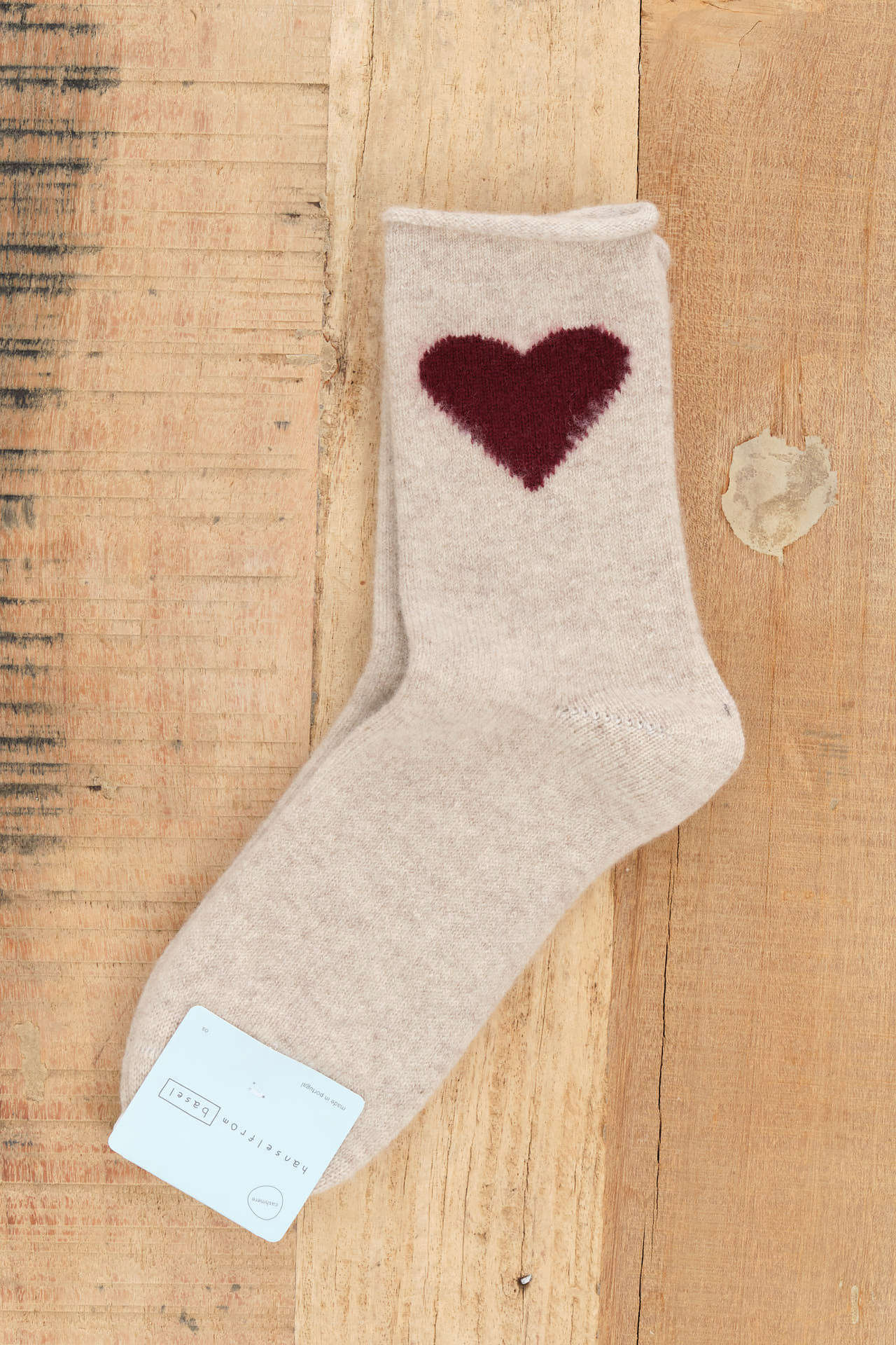 Hansel From Basel Accessories Socks and Tights Love Cashmere Crew Socks Beige