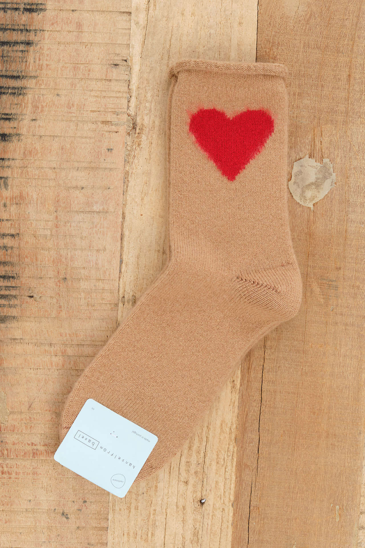 Hansel From Basel Accessories Socks and Tights Love Cashmere Crew Socks Camel