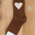 Hansel From Basel Accessories Socks and Tights Love Cashmere Crew Socks Brown