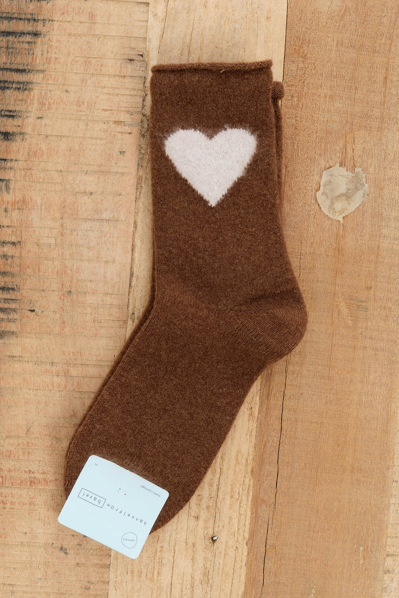 Hansel From Basel Accessories Socks and Tights Love Cashmere Crew Socks Brown