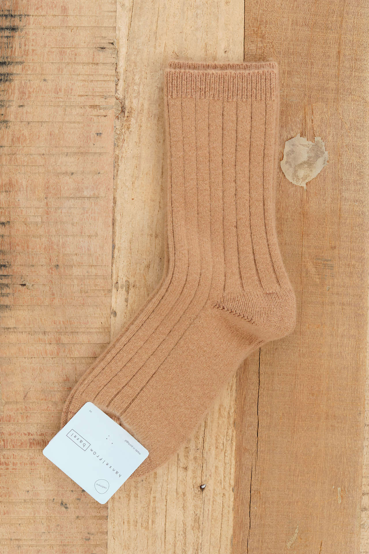 Hansel From Basel Accessories Socks and Tights Italia Cashmere Cozy Rib Crew Socks Camel / One Size