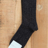 Hansel From Basel Accessories Socks and Tights Italia Cashmere Cozy Rib Crew Socks Charcoal / One Size