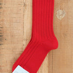 Hansel From Basel Accessories Socks and Tights Italia Cashmere Cozy Rib Crew Socks Scarlet / One Size