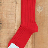 Hansel From Basel Accessories Socks and Tights Italia Cashmere Cozy Rib Crew Socks Scarlet / One Size