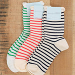 Hansel From Basel Accessories Socks and Tights Nautical Stripe Crew Socks