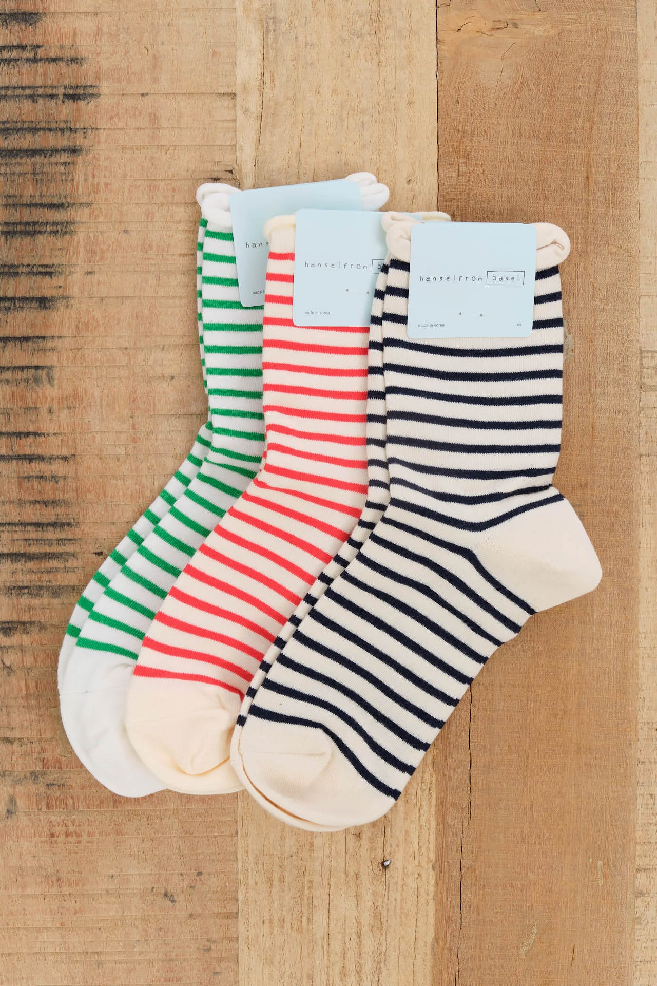 Hansel From Basel Accessories Socks and Tights Nautical Stripe Crew Socks