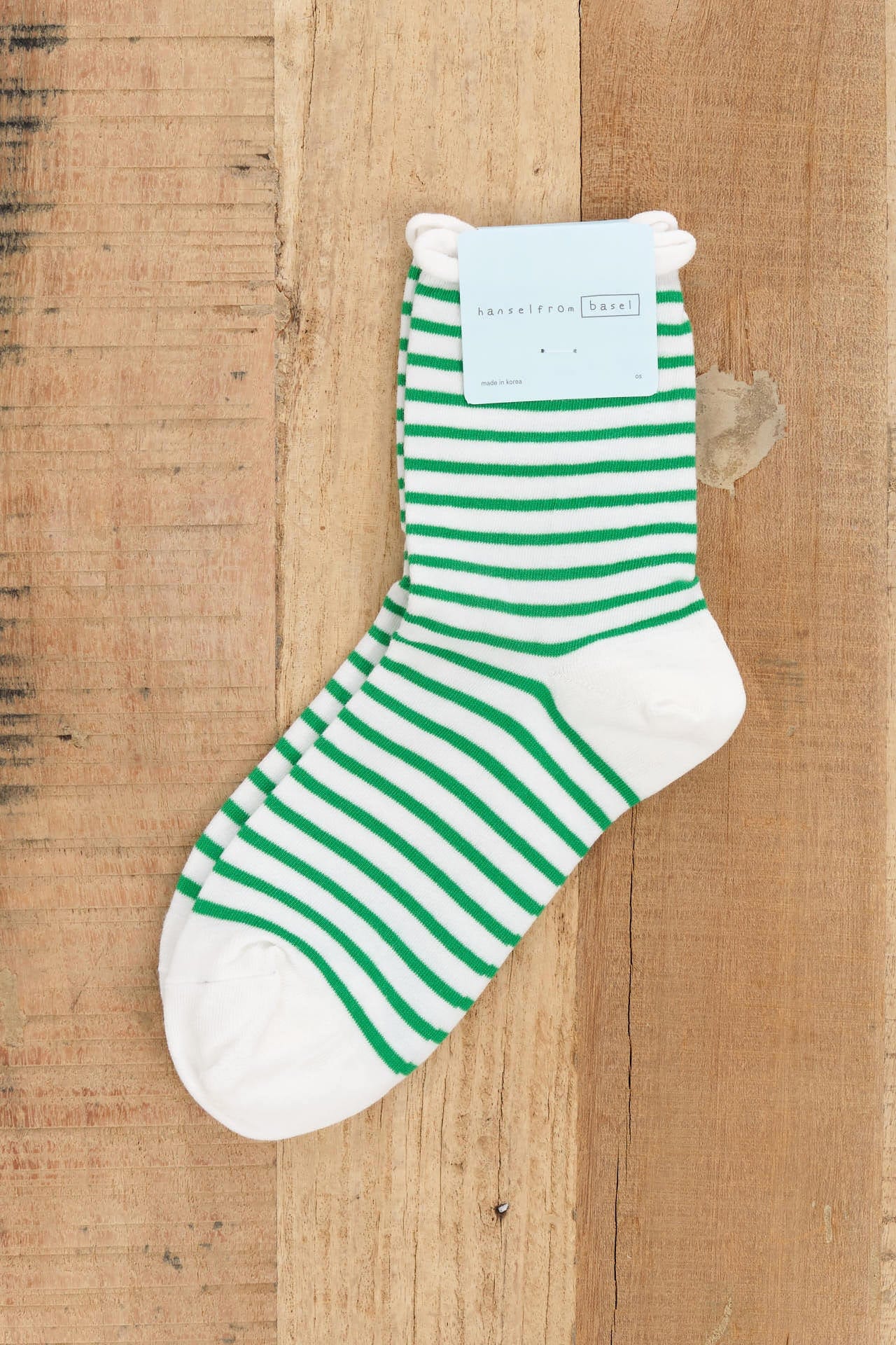 Hansel From Basel Accessories Socks and Tights Nautical Stripe Crew Socks Green / One Size