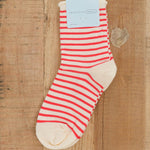 Hansel From Basel Accessories Socks and Tights Nautical Stripe Crew Socks Pink / One Size