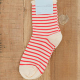 Hansel From Basel Accessories Socks and Tights Nautical Stripe Crew Socks Pink / One Size