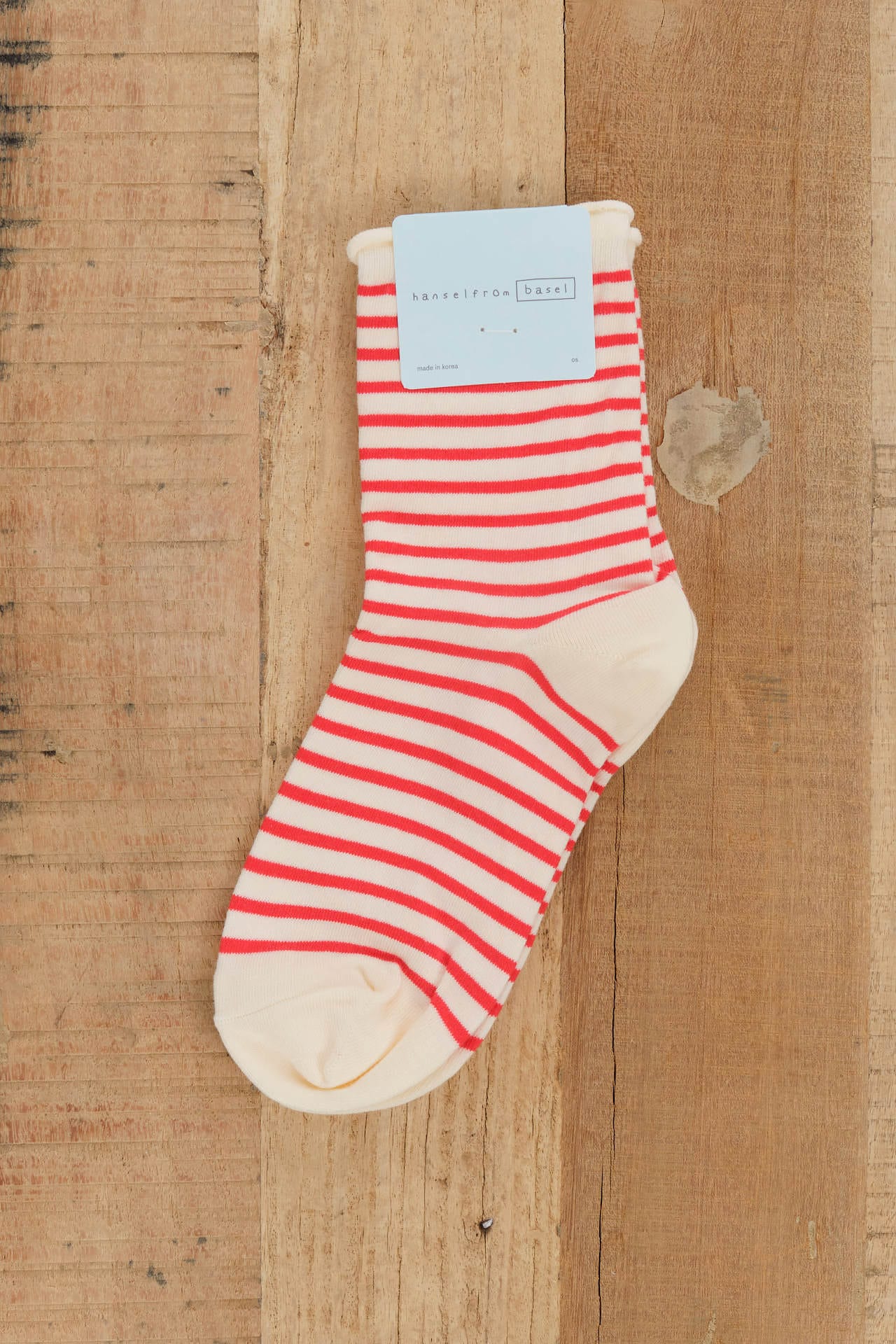 Hansel From Basel Accessories Socks and Tights Nautical Stripe Crew Socks Pink / One Size