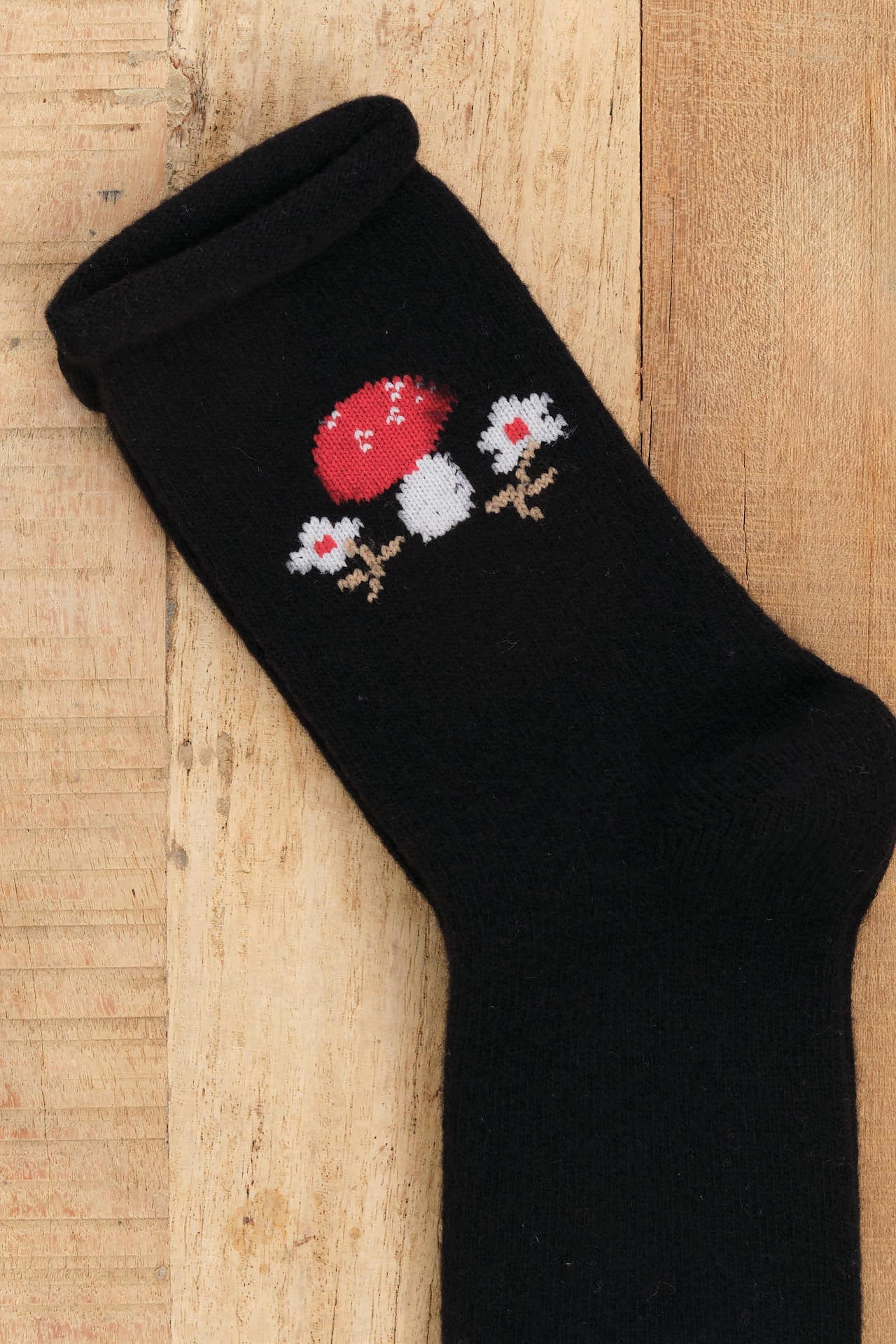Hansel From Basel Accessories Socks and Tights Toadstool Cashmere Crew Socks Black / One Size