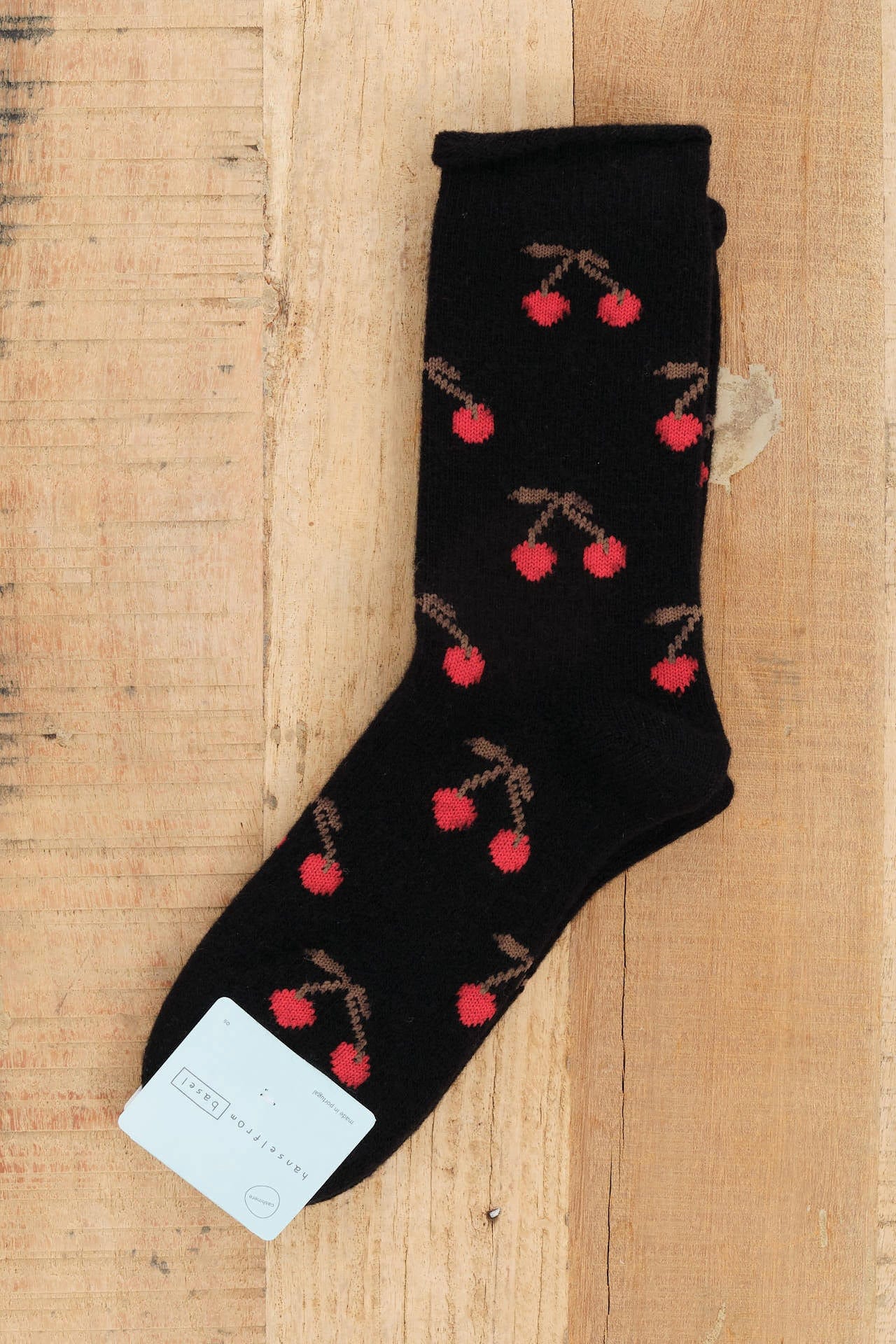 Hansel From Basel Accessories Socks and Tights Cherry Bomb Cashmere Crew Socks Black / One Size
