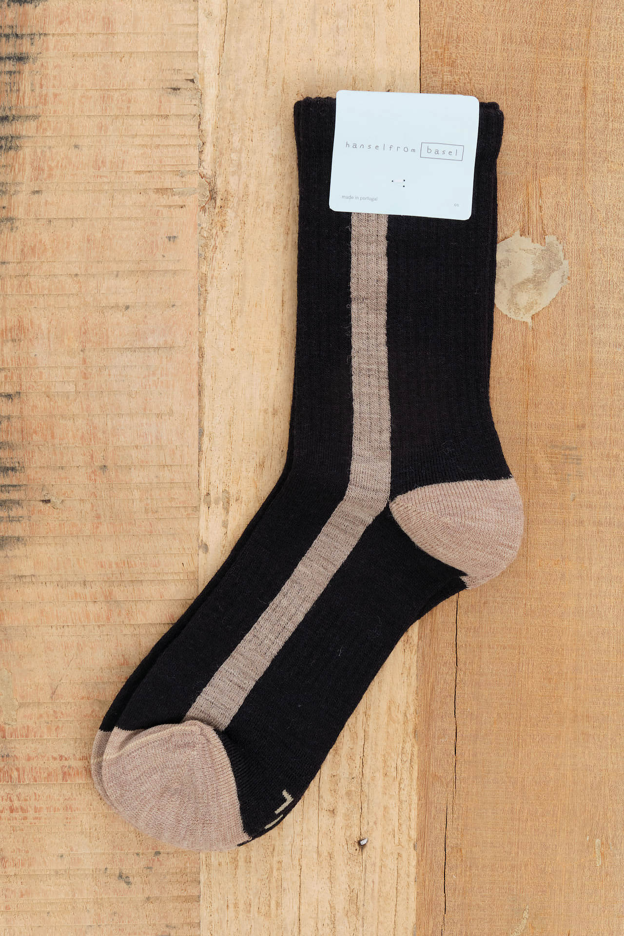 Hansel From Basel Accessories Socks and Tights Tuxedo Stripe Athletic Wool Crew Socks Black / One Size