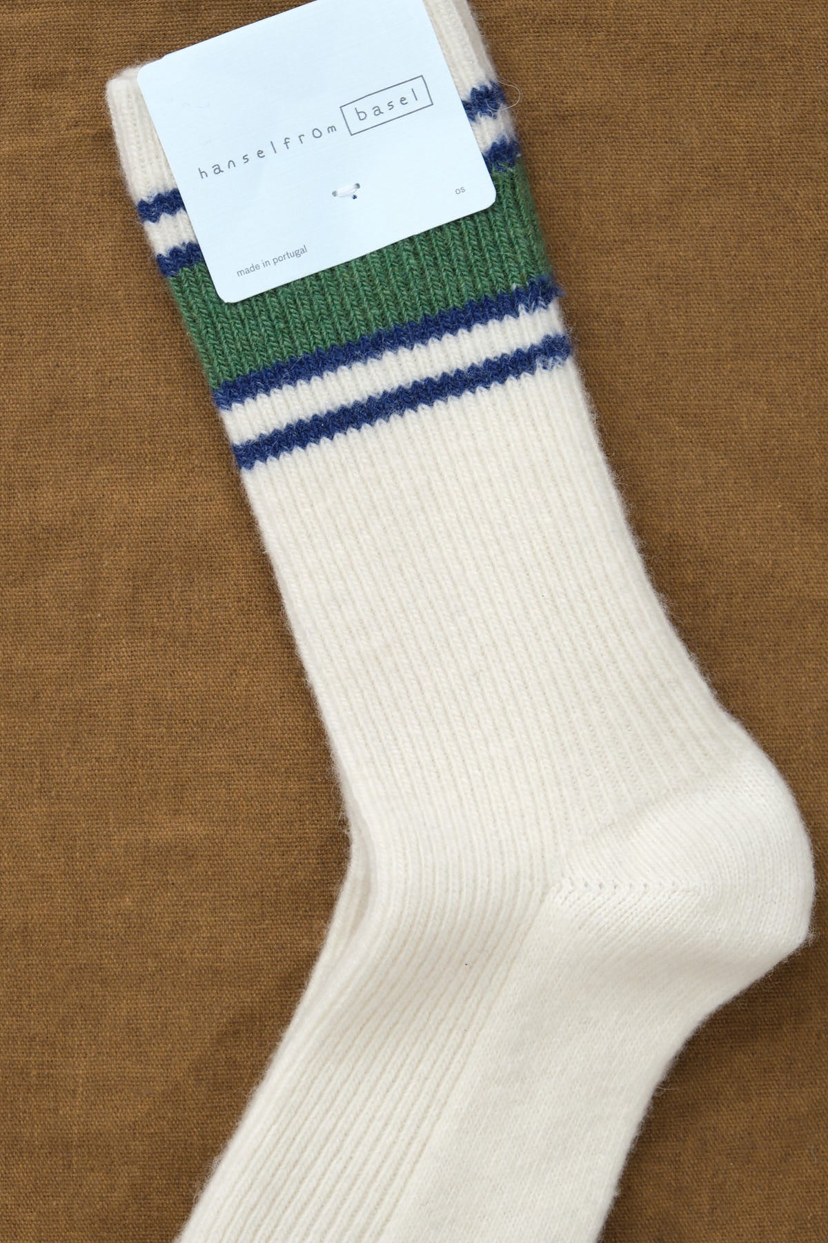 Striped detailing on Athleisure Cashmere Crew Socks