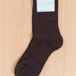 Hansel From Basel Accessories Socks and Tights Solid Sport Athletic Wool Crew Socks Espresso / One Size