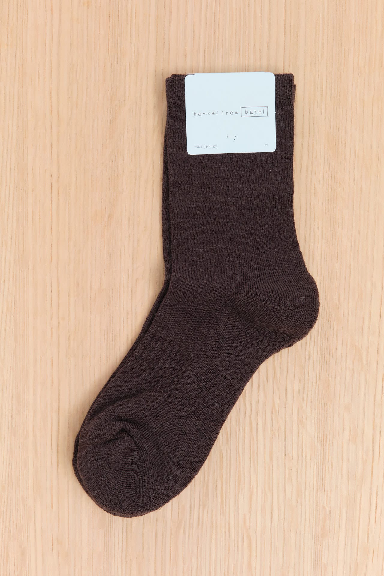 Hansel From Basel Accessories Socks and Tights Solid Sport Athletic Wool Crew Socks Espresso / One Size