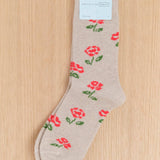 Hansel From Basel Accessories Socks and Tights Sporatic Rose Cashmere Crew Socks Oatmeal / One Size