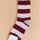 Hansel From Basel Accessories Socks and Tights Wide Stripe Cashmere Crew Socks Orchid / One Size