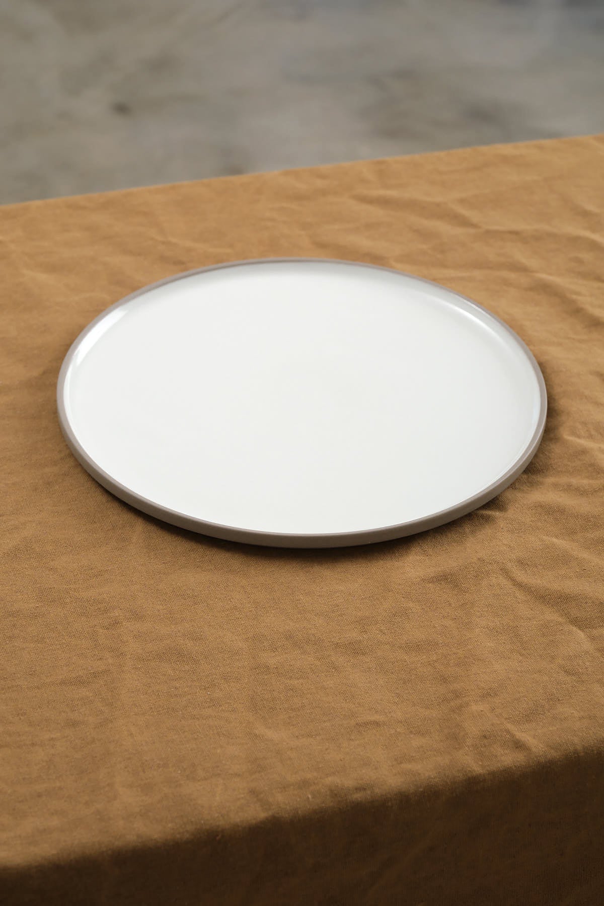 Front view of 10" Glazed Plate in Ash White