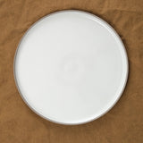 Top view of 10" Glazed Plate in Ash White