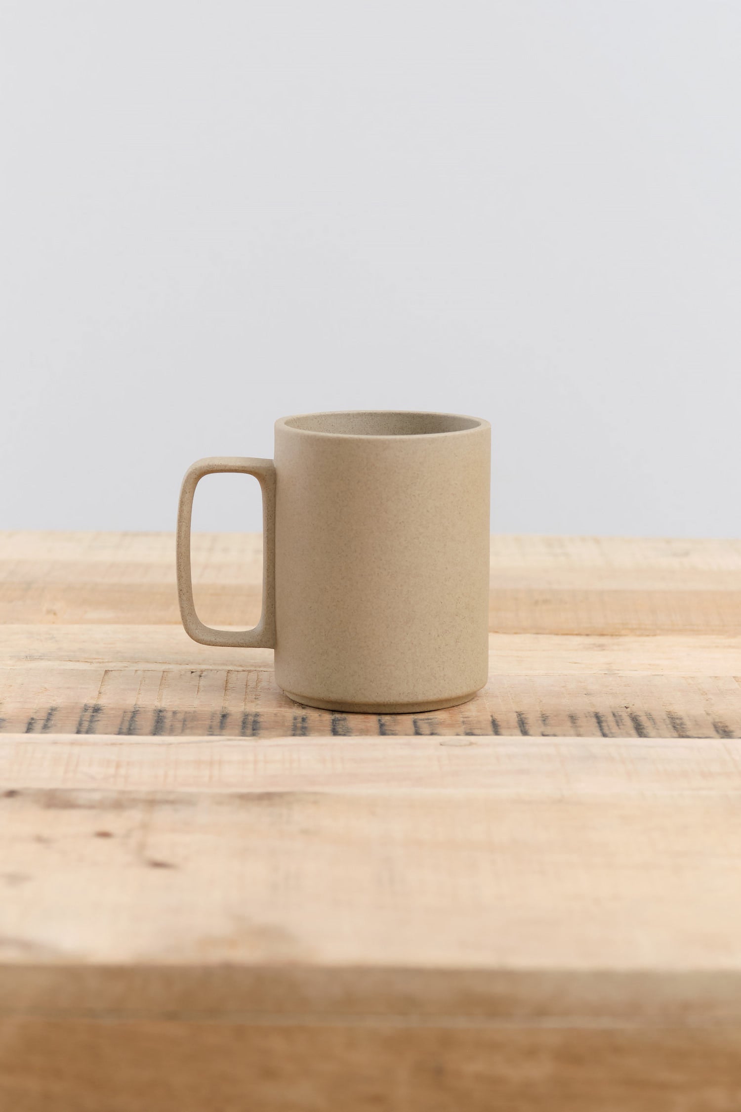 15 oz Mug by Hasami Porcelain in Gloss Gray Natural and Black