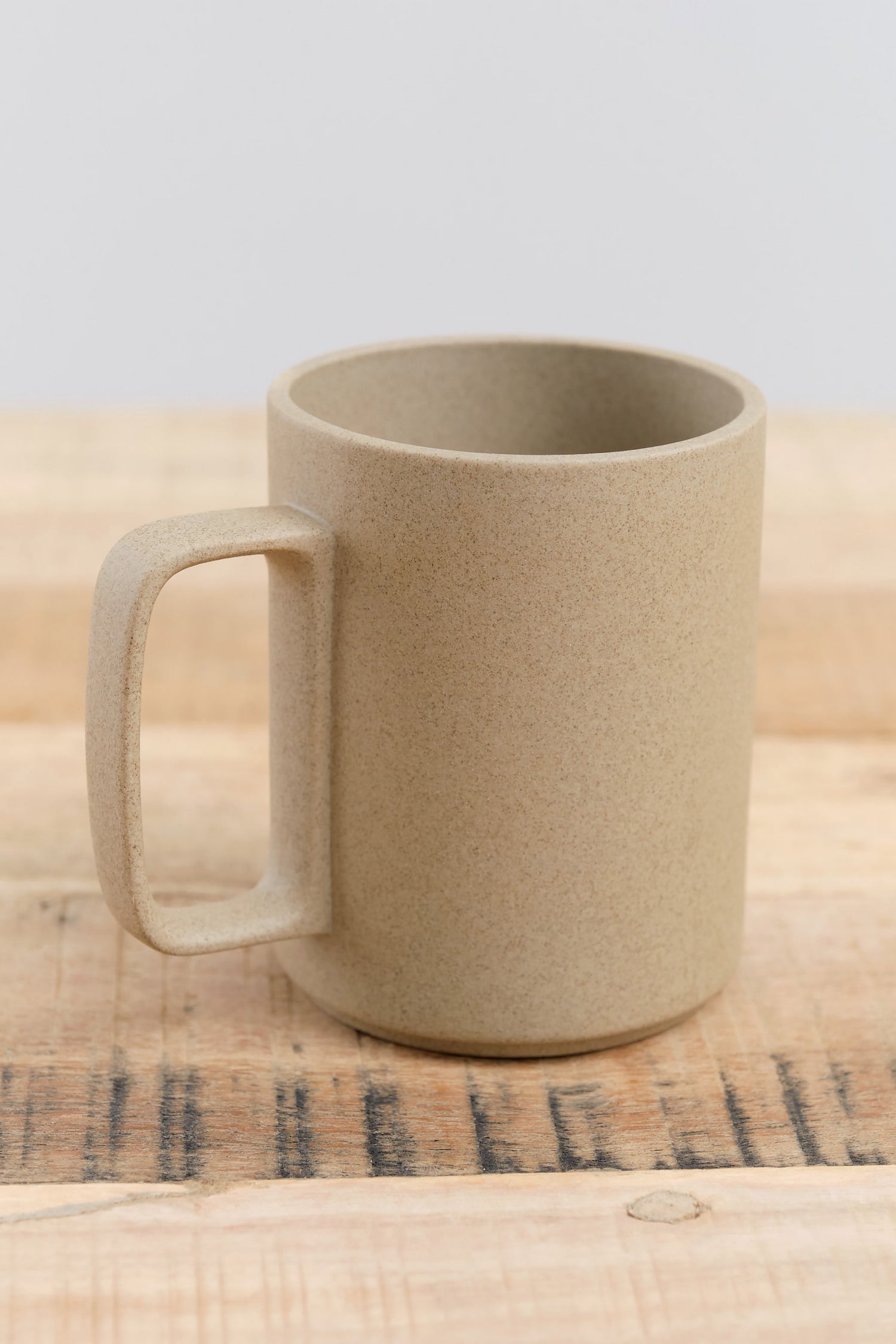 Gloss Gray Natural and Black Ceramic 15 oz Mug by Hasami Porcelain 