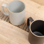 Gloss Gray Natural and Black Ceramic 15 oz Mug by Hasami Porcelain 