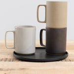 Hasami Porcelain 15 oz Mug in Gloss Gray Natural and Black