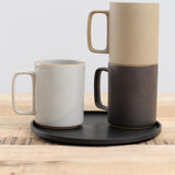 Hasami Porcelain 15 oz Mug in Gloss Gray Natural and Black