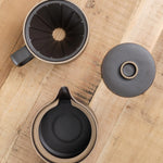 Coffee Dripper with Teapot by Hasami Porcelain in Black