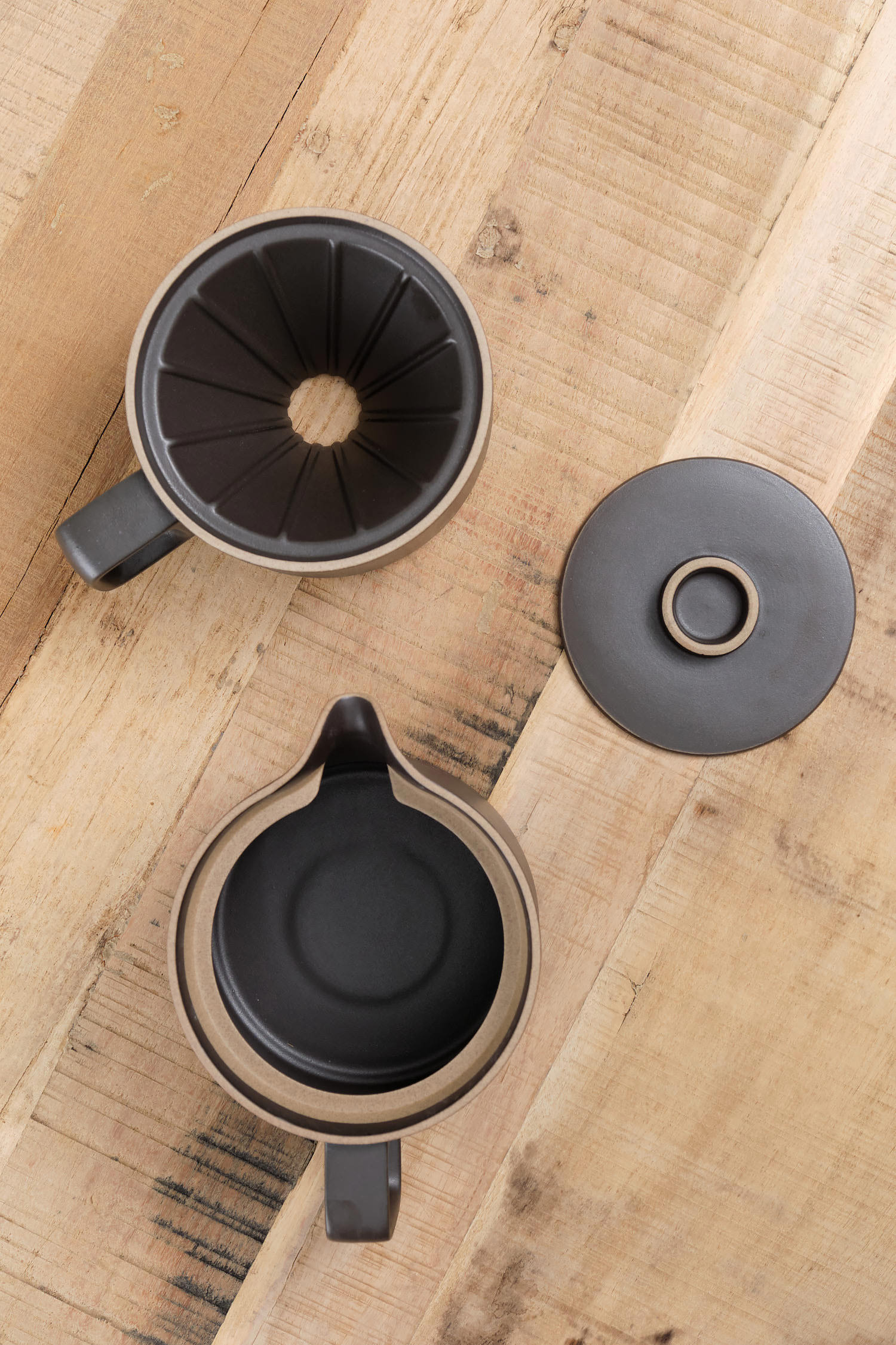 Coffee Dripper with Teapot by Hasami Porcelain in Black