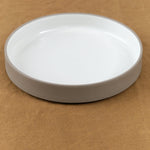 Front view of Large Glazed Shallow Bowl White