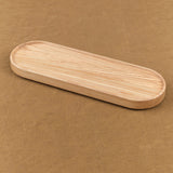 Top view of Long Ash Wooden Oval Tray