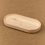 Front of Small Ash Wooden Oval Tray