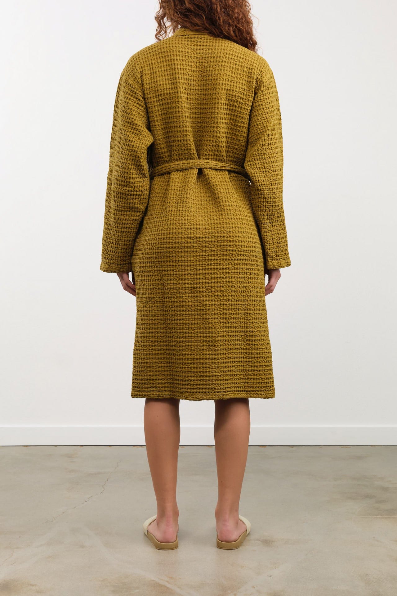 Hawkins New York Apparel Womens Lounge Simple Waffle Bathrobe in Bronze