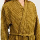 Hawkins New York Apparel Womens Lounge Simple Waffle Bathrobe in Bronze