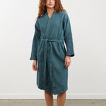 Hawkins New York Apparel Womens Lounge Simple Waffle Bathrobe in Peacock Peacock / Small