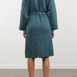 Hawkins New York Apparel Womens Lounge Simple Waffle Bathrobe in Peacock