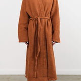 Hawkins New York Apparel Womens Lounge Simple Waffle Bathrobe in Terracotta Terracotta / Large