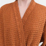 Hawkins New York Apparel Womens Lounge Simple Waffle Bathrobe in Terracotta Terracotta / Large