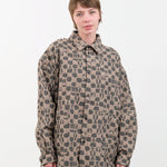 Henrik Vibskov Apparel Womens Blouses Big Shirt in Brown Black Chess