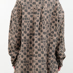 Henrik Vibskov Apparel Womens Blouses Big Shirt in Brown Black Chess