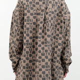 Henrik Vibskov Apparel Womens Blouses Big Shirt in Brown Black Chess