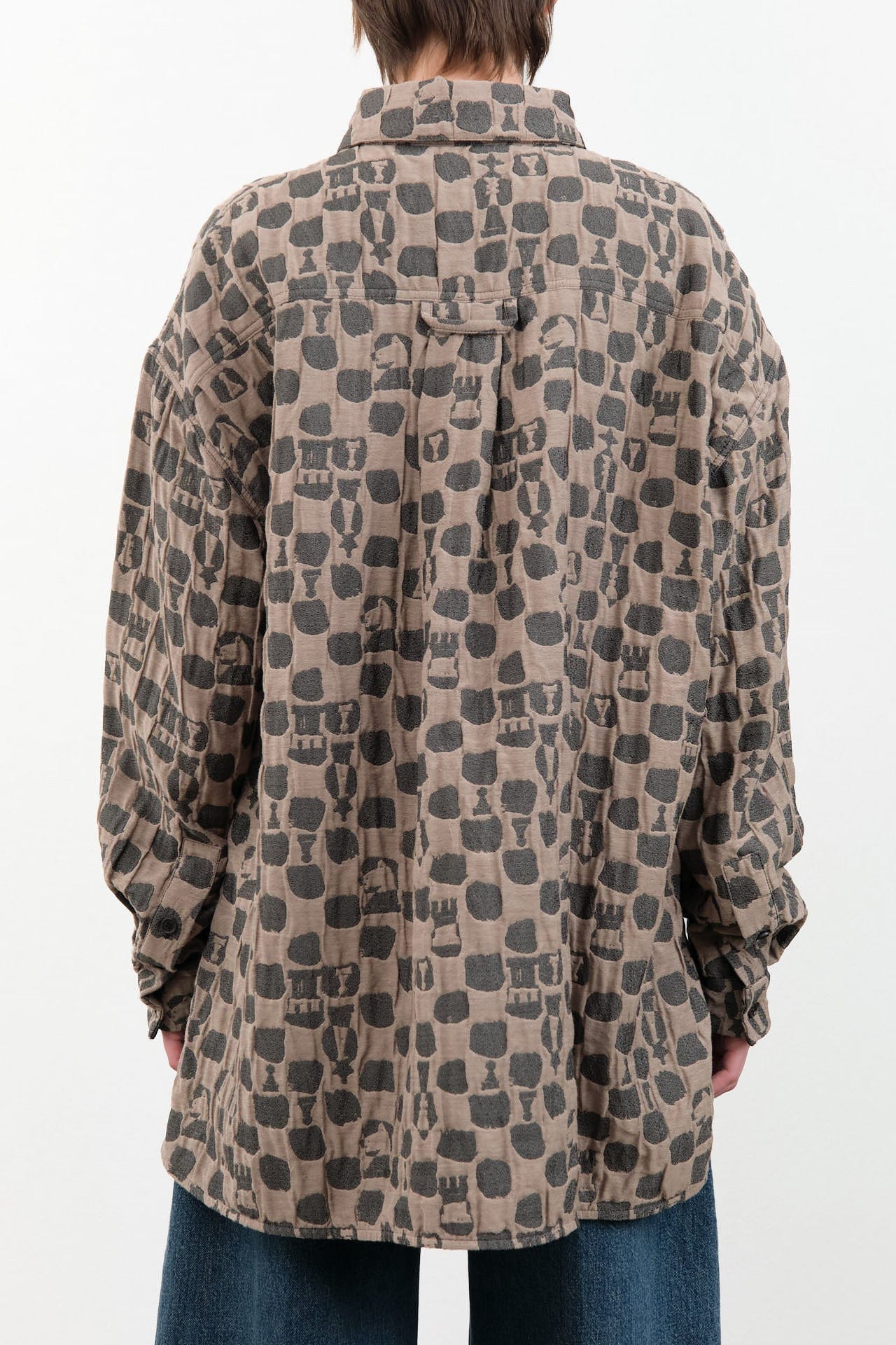 Henrik Vibskov Apparel Womens Blouses Big Shirt in Brown Black Chess