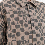 Henrik Vibskov Apparel Womens Blouses Big Shirt in Brown Black Chess