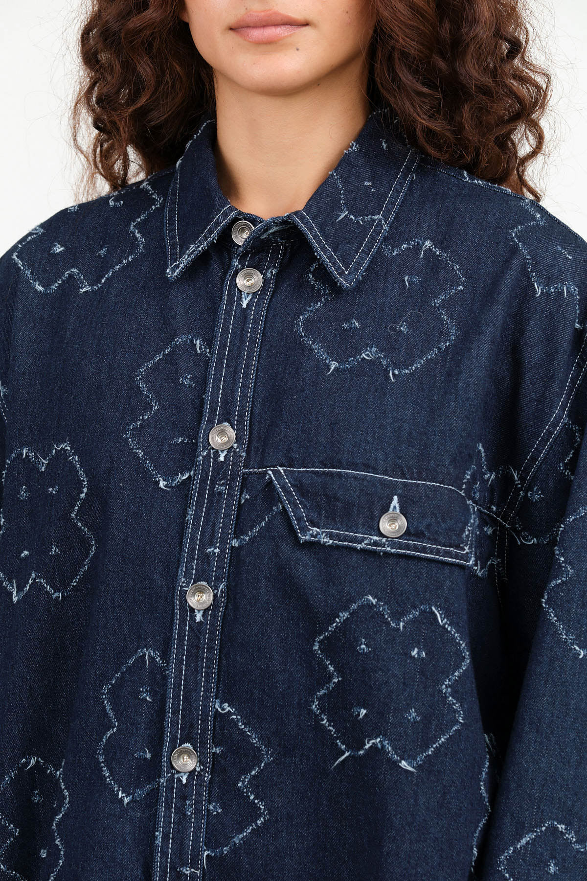 Dark Needle Punch Dow Denim Shirt by Henrik Vibskov 