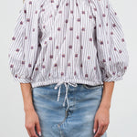 Gambit Blouse in Grey and White Stripes Henrik Vibskov