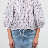 Gambit Blouse in Grey and White Stripes Henrik Vibskov