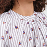 Grey and White Stripes Gambit Blouse Henrik Vibskov