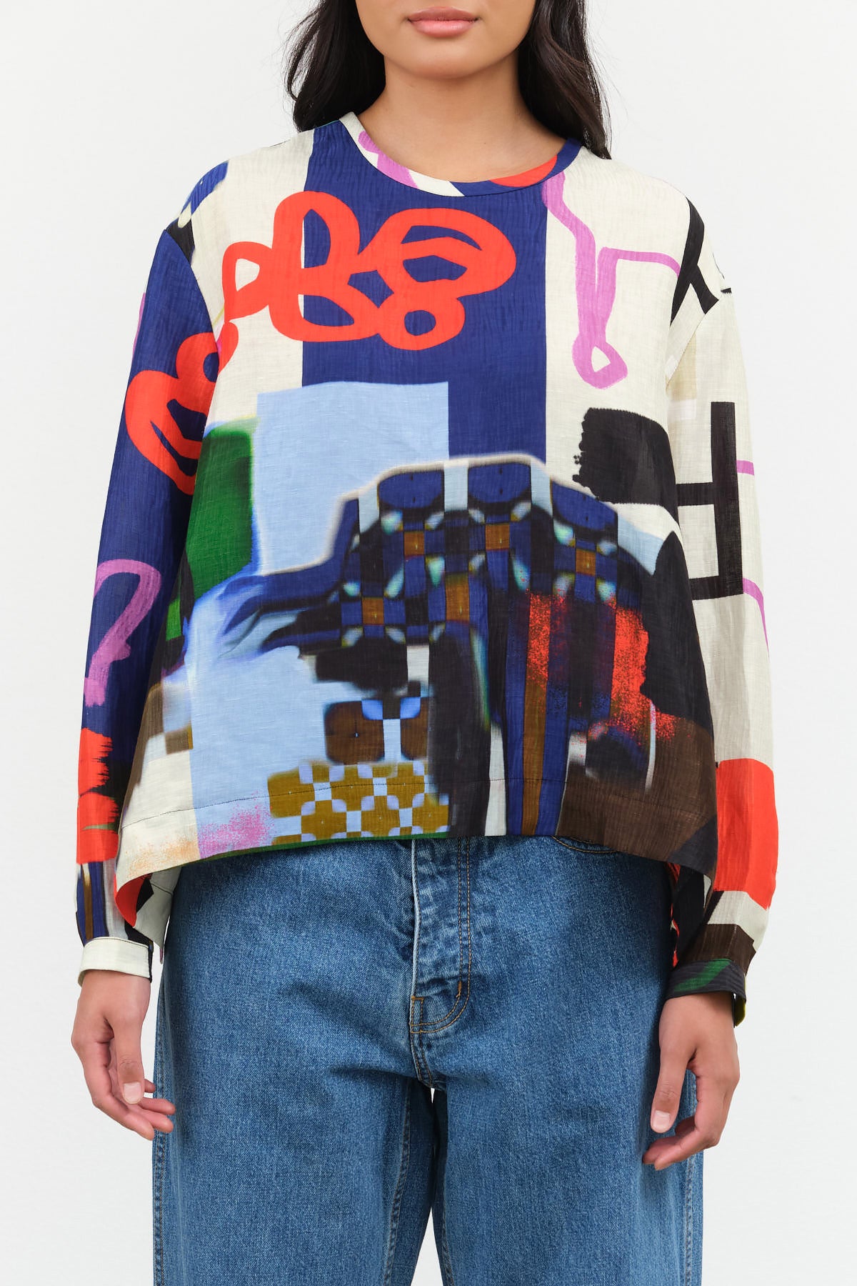 Keyhole Silk Blouse by Henrik Vibskov in Playground Collage 